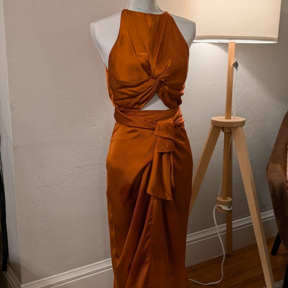 Andrea Iyamah Copper Vacation Luxury Dress
